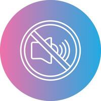 No Sound Line Gradient Circle Icon vector