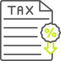 línea de impuestos icono de dos colores vector