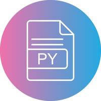 PY File Format Line Gradient Circle Icon vector