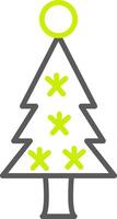 Christmas Tree Line Two Color Icon vector