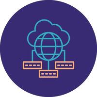 Data Sumit Line Two Color Circle Icon vector