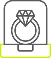 Diamond Ring Line Two Color Icon vector