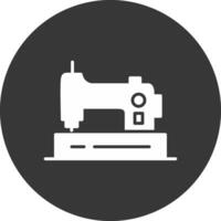 Sewing Machine Glyph Inverted Icon vector