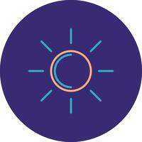 Sun Line Two Color Circle Icon vector