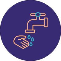 Washing Hands Line Two Color Circle Icon vector