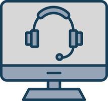 Computer Line Filled Grey Icon vector