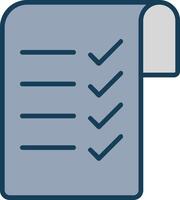 Checklist Line Filled Grey Icon vector