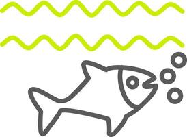 Fish Line Two Color Icon vector