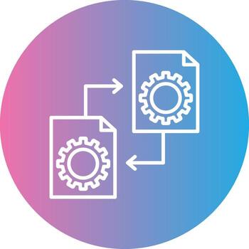 archivo administración línea degradado circulo icono vector
