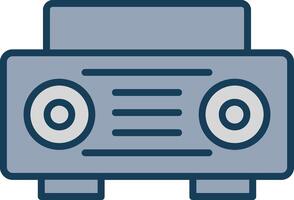 Radio Line Filled Grey Icon vector