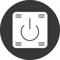 Power Button Glyph Inverted Icon vector