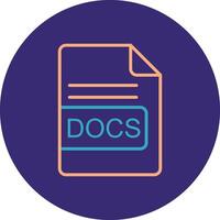 DOCS File Format Line Two Color Circle Icon vector