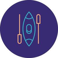 Canoe Line Two Color Circle Icon vector