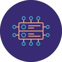 Data Network Line Two Color Circle Icon vector