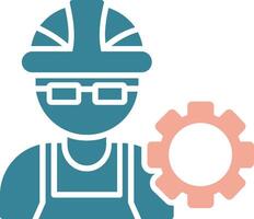 Engineer Glyph Two Color Icon vector