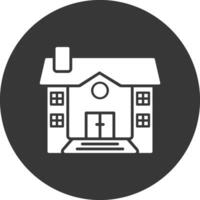 Mansion Glyph Inverted Icon vector