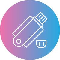 Pendrive Line Gradient Circle Icon vector