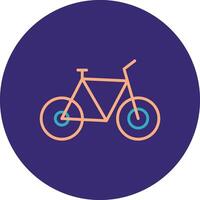 Bicycle Line Two Color Circle Icon vector