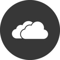 Clouds Glyph Inverted Icon vector