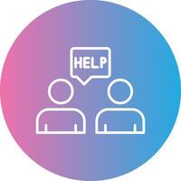 Ask For Help Line Gradient Circle Icon vector