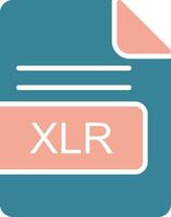 XLR File Format Glyph Two Color Icon vector