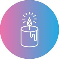 Candle Line Gradient Circle Icon vector
