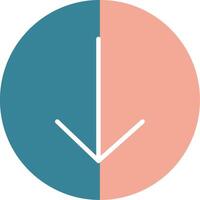 Down Arrow Glyph Two Color Icon vector