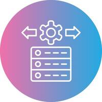 Data Management Line Gradient Circle Icon vector