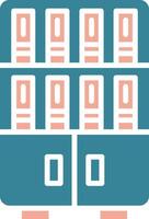 Bookshelf Glyph Two Color Icon vector