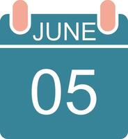 June Glyph Two Color Icon vector