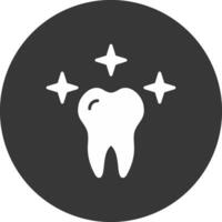 Healthy Tooth Glyph Inverted Icon vector