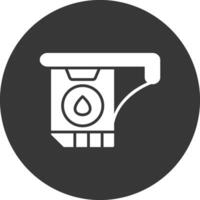 Ink Cartridge Glyph Inverted Icon vector