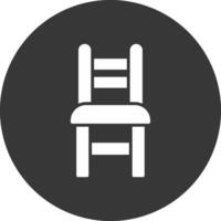 Dining Chair Glyph Inverted Icon vector