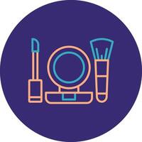 Make Up Line Two Color Circle Icon vector