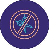 No Scissors Line Two Color Circle Icon vector