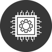 Processor Glyph Inverted Icon vector