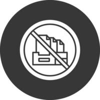 Prohibited Sign Glyph Inverted Icon vector