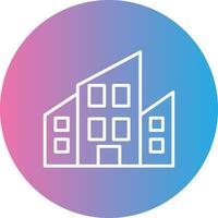 Apartments Line Gradient Circle Icon vector