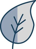 Leaf Line Filled Grey Icon vector
