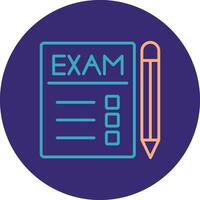 Exams Line Two Color Circle Icon vector