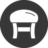 Stool Glyph Inverted Icon vector