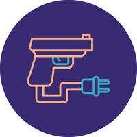 Gun Line Two Color Circle Icon vector