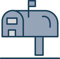 Mailbox Line Filled Grey Icon vector