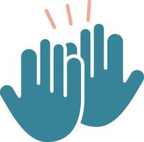 High Five Glyph Two Color Icon vector