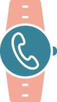 Incoming Call Glyph Two Color Icon vector