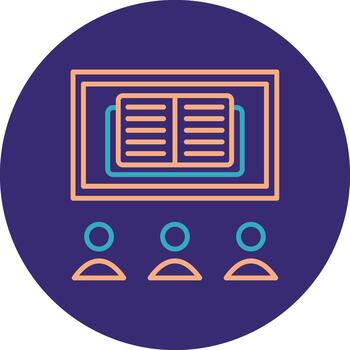 en línea dos color circulo aprendizaje línea dos color circulo icono vector