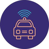 Car Line Two Color Circle Icon vector