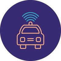 Car Line Two Color Circle Icon vector