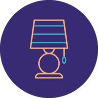 Lamp Line Two Color Circle Icon vector