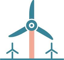 Turbine Energy Glyph Two Color Icon vector